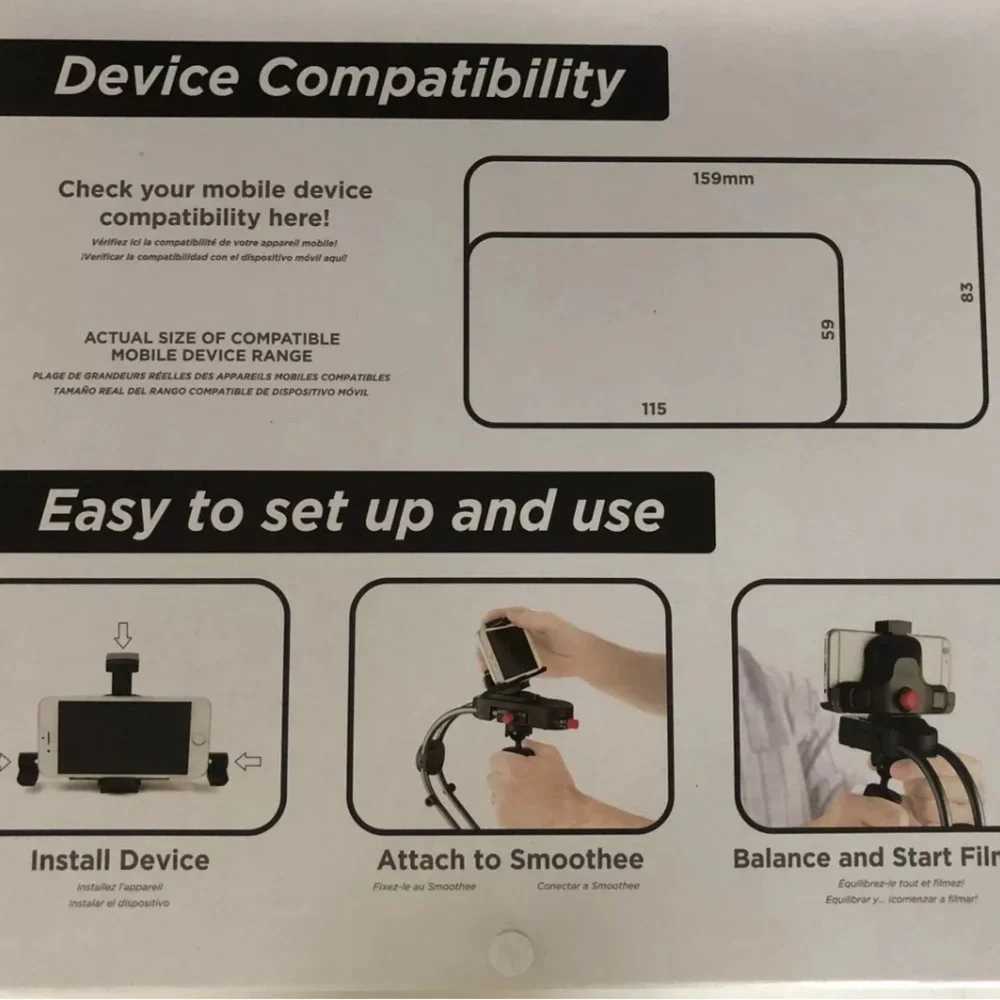 Gimbal STEADICAM SMOOTHEE for iPhone or Android